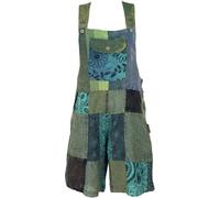 GURU SHOP Goa Short court patchwork salopette femme coton, vert, 42