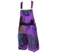GURU SHOP Goa Short, Salopette courte patchwork pour femme, synthétique, lilas, 42