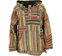 GURU SHOP Goa Stonewash Patchwork Baja Sweat à capuche unisexe en coton, Moutarde, M