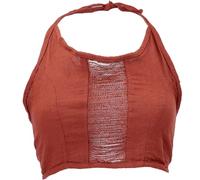 GURU SHOP Goa Top Psytrance Bandeau dos nu pour femme Violet Coton Taille 36, Orange rouille., 38