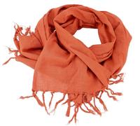 GURU SHOP Grand foulard indien en coton, écharpe légère, serviette de plage 190 x 66 cm - Orange rouge - Pour homme/femme