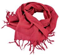 GURU SHOP Grand foulard indien en coton, écharpe légère, serviette de plage 200 x 66 cm - Bordeaux - Homme/femme