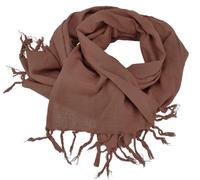 GURU SHOP Grand foulard indien en coton, écharpe légère, serviette de plage 200 x 66 cm - Marron, homme/femme, coton
