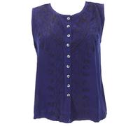 GURU SHOP Haut hippie indien brodé - Chemisier chic pour femme - Bleu - Synthétique - Taille : 40, lilas, 42