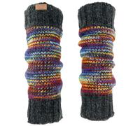 GURU SHOP Jambières en laine vierge ton sur ton du Népal, pour homme/femme, gris, taille unique, coloré, taille unique