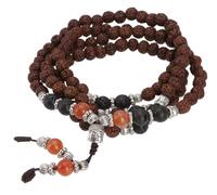 GURU SHOP Japa Mala Collier de prière tibétain Rudraksha Mala - Cornaline