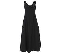 GURU SHOP Jupe à bretelles en coton pour femme, Noir , 42