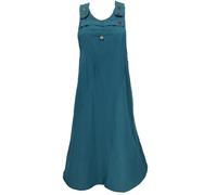 GURU SHOP Jupe à bretelles en coton pour femme, pétrole, 42