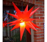 GURU SHOP Kaspar Étoile d'extérieur 3D pliable avec 18 pointes avec câble de 7 m et ampoule LED Rouge Ø 35 cm