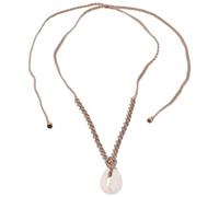GURU SHOP Kauri Collier en macramé avec coquillage naturel, Normale, coquillages, Pas de pierre précieuse
