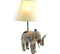 Guru-Shop Lampe à Poser/lampe à Poser, Fait Main à Bali en Matériau Naturel - Model Elephant, Bambou, 55x38x30 cm, Lampes de Table Asiatiques