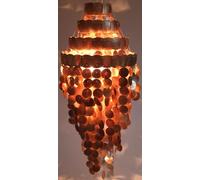 Guru-Shop Lampe de Plafond/plafonnier, Lampe en Coquillage Faite de Centaines de Capiz, Plaques de Nacre - Modèle Sakawa 90cm, L`or, Descoquilles, La Couleur : L`or, 91x41x41 cm