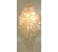 Guru-Shop Lampe de Plafond/plafonnier, Lampe en Coquillage Faite de Centaines de Capiz, Plaques de Nacre - Modèle Sakawa 90cm, Blanc, Descoquilles, La Couleur : Blanc, 91x41x41 cm