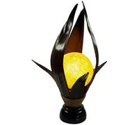 Guru-Shop Lampe de Table/lampe de Table en Feuille de Palmier et Lotus, Fabriquée à la Main à Bali en Matériau Naturel, Bois de Palmier - Modèle Palmera 7, Feuillesdepalmier, 55x39x29 cm