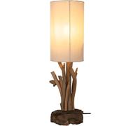 Guru-Shop Lampe de Table/Lampe de Table, Fabriquée à la Main à Bali à Partir de Matériaux Naturels, Bois Flotté, Coton - Modèle Balance, Boisflotté, 53x15x15 cm, Lampes de Table en Matériaux Naturels