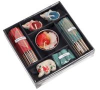 GURU SHOP Lot de bâtonnets d'encens avec support originaire de Thaïlande - Coffret cadeau - Lotus / fraise - 3 x 12 x 12 cm