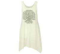 GURU SHOP Mini robe avec imprimé ethnique pour femme, crème/arbre de vie, 42