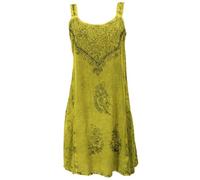 GURU SHOP Mini robe indienne brodée chic hippie tunique femme rouge synthétique taille 40, Lemon Design 16, 42