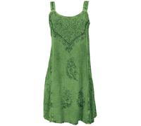 GURU SHOP Mini robe indienne brodée chic hippie tunique femme rouge synthétique taille 40, Vert Design 16, 42
