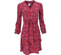 GURU SHOP Mini robe portefeuille en coton bio imprimé à manches longues pour femme, rouge, 42