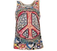 GURU SHOP Mirror Débardeur de yoga en coton pour femme, Peace/beige, 38