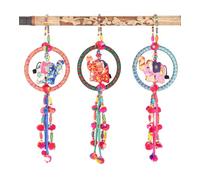 GURU SHOP Mobile avec éléphant, décoration asiatique colorée, mobile de Thaïlande, éléphant, multicolore, 30 x 9 x 2,5 cm, attrape-rêves, mobiles