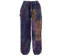 GURU SHOP Pantalon Aladin, Patchwork, Unikat Pluder Pantalon, Pantalon Femme Coton, lilas, 38