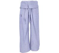 GURU SHOP Pantalon de pêche thaïlandais en coton solide, pantalon portefeuille, pantalon de yoga, taille unique, homme/femme, bleu, taille : taille unique, bleu fumée, taille unique