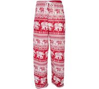GURU SHOP Pantalon de yoga léger, pantalon de Tai Chi, pantalon d'été avec imprimé éléphant pour homme, synthétique, rouge, 50
