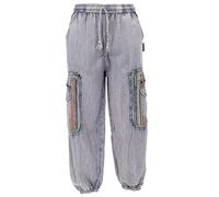 GURU SHOP Pantalon de yoga unisexe en coton avec détails complexes pour homme, gris, 50