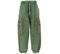 GURU SHOP Pantalon de yoga unisexe en coton avec détails complexes pour homme, vert, 54