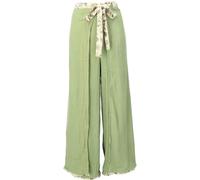 GURU SHOP Pantalon enveloppant, pantalon palazzo, jupe longue, pantalon d'été, femme, noir, synthétique, taille : 42, vert clair, 44