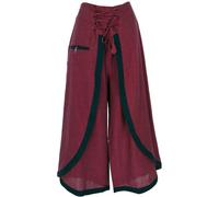 GURU SHOP Pantalon palazzo, jupe orientale, pantalon d'été, femme, coton, rouge bordeaux, 40