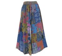 GURU SHOP Pantalon patchwork pour femme - Style bohème - Synthétique, bleu, 40