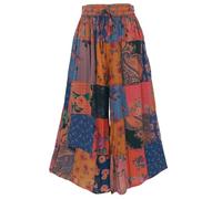 GURU SHOP Pantalon patchwork pour femme - Style bohème - Synthétique, Orange, 40