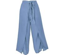 GURU SHOP Pantalon portefeuille bohème, pantalon palazzo, jupe longue, bohème, pantalon d'été, femme, synthétique, bleu, 42
