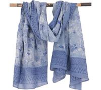 GURU SHOP Paréo léger, sarong, foulard en coton imprimé à la main, homme/femme, bleu, coton, taille : taille unique, Bleu combinaison 16, taille unique