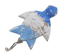 Guru-Shop Patère Maritime en Bois, Patère Murale - Turtle, Bleu, 16x11x2 cm, Des Patères Pour les Enfants