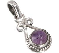 GURU SHOP Pendentif bohème délicat en argent, pendentif indien en argent, 2 x 1 cm, normal, Argent sterling, Pas de pierre précieuse
