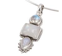 GURU SHOP Pendentif bohème indien en argent, 3 x 1 cm, normal, Argent sterling, Pas de pierre précieuse