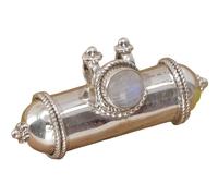 GURU SHOP Pendentif en argent, petite capsule, pendentif talisman indien, 1 x 3 x 1 cm, normal, Argent sterling, Pas de pierre précieuse