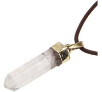 GURU SHOP Pendentif hexagonal, pointe en cristal, 4 x 1 x 1 cm, cm, Acier inoxydable, Pas de pierre précieuse