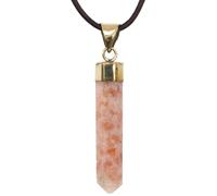 GURU SHOP Pendentif hexagonal, pointe en cristal, 4 x 1 x 1 cm, normal, Acier inoxydable, Pas de pierre précieuse