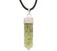 GURU SHOP Pendentif hexagonal, pointe en cristal, 4 x 1 x 1 cm, normal, Acier inoxydable, Pas de pierre précieuse