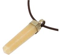 GURU SHOP Pendentif hexagonal, pointe en cristal, 4 x 1 x 1 cm, normal, Acier inoxydable, Pas de pierre précieuse