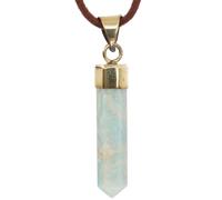 GURU SHOP Pendentif hexagonal, pointe en cristal, 4 x 1 x 1 cm, normal, Acier inoxydable, Pas de pierre précieuse