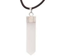 GURU SHOP Pendentif hexagonal, pointe en cristal, 4 x 1 x 1 cm, normal, Acier inoxydable, Pas de pierre précieuse