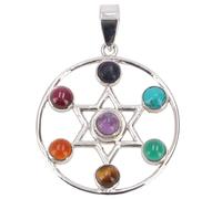 GURU SHOP Pendentif indien sept chakras en argent - Charka 3 cm