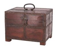 Guru-Shop Petit Coffre au Trésor, Boîte en Bois, Boîte à Bijoux en 2 Tailles - Modèle 1, Marron, Taille : Grand (18x24x18 cm), Boîtes, Coffrets Cercueils