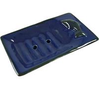 Guru-Shop Porte-savon en Céramique Exotique - Dauphin/bleu, Bleu, 3x13x8 cm, Porte-savon